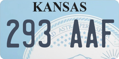 KS license plate 293AAF