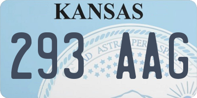 KS license plate 293AAG