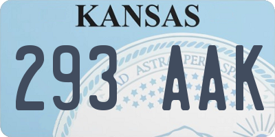 KS license plate 293AAK