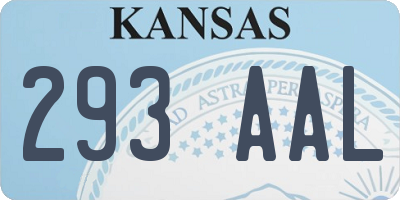 KS license plate 293AAL