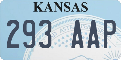 KS license plate 293AAP