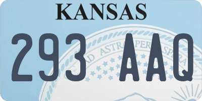 KS license plate 293AAQ