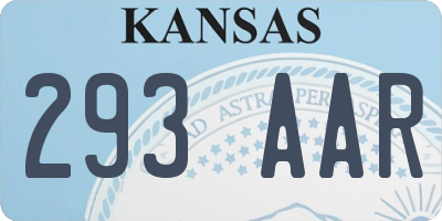 KS license plate 293AAR