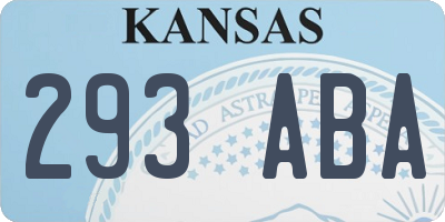 KS license plate 293ABA