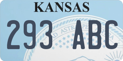 KS license plate 293ABC