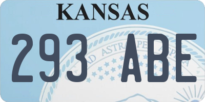 KS license plate 293ABE