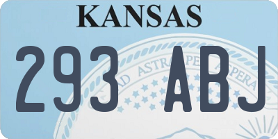 KS license plate 293ABJ