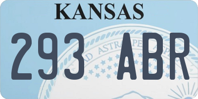 KS license plate 293ABR