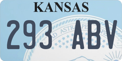 KS license plate 293ABV