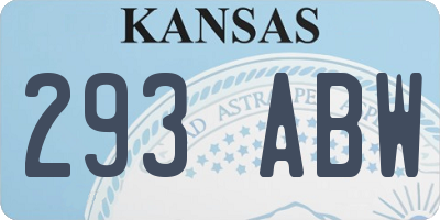 KS license plate 293ABW