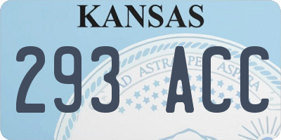 KS license plate 293ACC