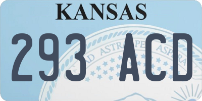 KS license plate 293ACD