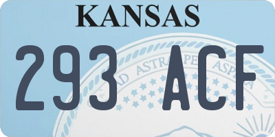 KS license plate 293ACF