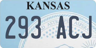 KS license plate 293ACJ