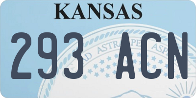 KS license plate 293ACN