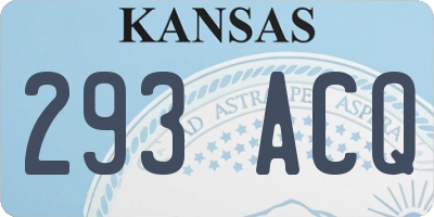 KS license plate 293ACQ