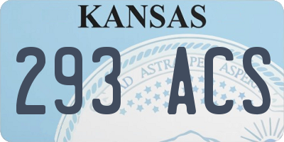 KS license plate 293ACS