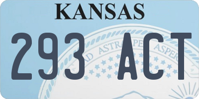 KS license plate 293ACT