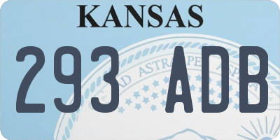 KS license plate 293ADB
