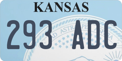 KS license plate 293ADC