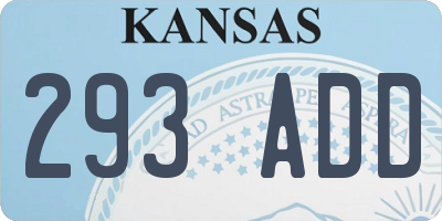 KS license plate 293ADD
