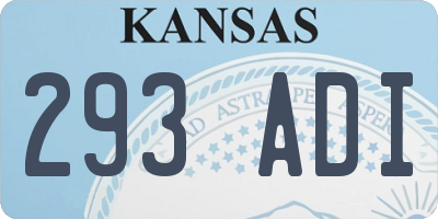 KS license plate 293ADI