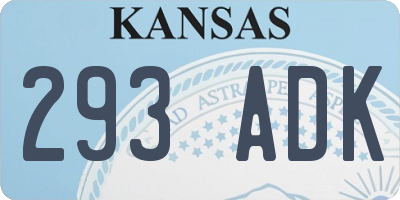 KS license plate 293ADK
