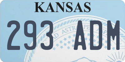 KS license plate 293ADM