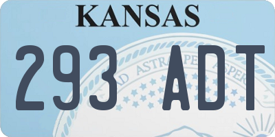 KS license plate 293ADT