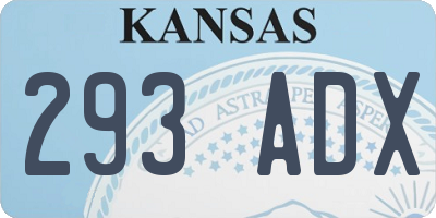 KS license plate 293ADX