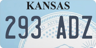 KS license plate 293ADZ