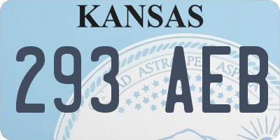 KS license plate 293AEB