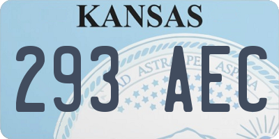 KS license plate 293AEC