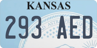 KS license plate 293AED