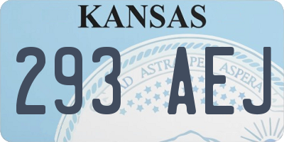 KS license plate 293AEJ