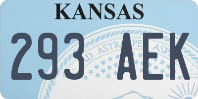 KS license plate 293AEK