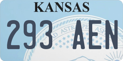 KS license plate 293AEN