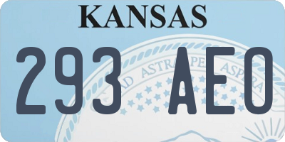 KS license plate 293AEO