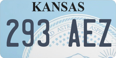 KS license plate 293AEZ