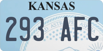 KS license plate 293AFC