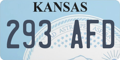 KS license plate 293AFD