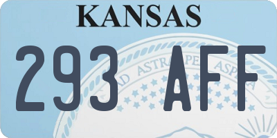 KS license plate 293AFF