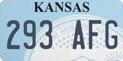 KS license plate 293AFG