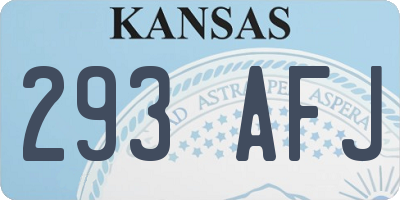 KS license plate 293AFJ
