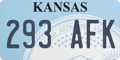 KS license plate 293AFK