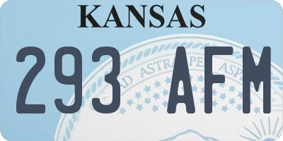 KS license plate 293AFM