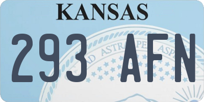 KS license plate 293AFN
