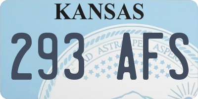 KS license plate 293AFS