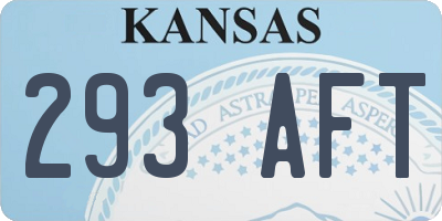 KS license plate 293AFT
