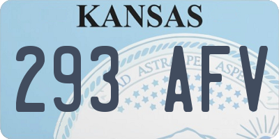 KS license plate 293AFV